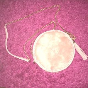 Cute pink furry purse